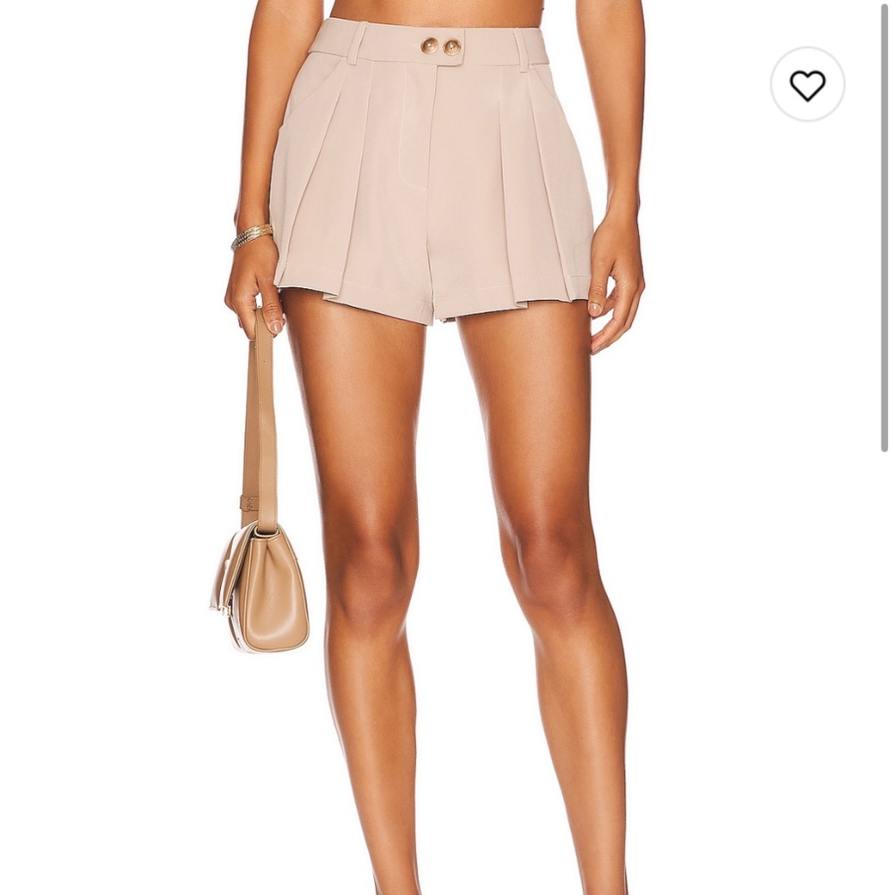 LPA Cream High Waist Flowy Shorts